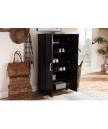 Sampson Two-Tone Wenge and Black 2-Door Wood Entryway Shoe Storage Cabinet - $6,255.47 MXN