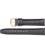 18 mm Long Black Textured Calf Semi-Padded Watch Band Yellow &amp; Silver Bu... - $48.39 CAD