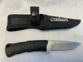 Camillus Fixed Blade Knife Rubber Handle With Sheath 7&quot; Knife - £23.94 GBP