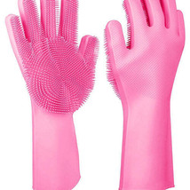 1 Pair Magic Silicone Brush Dishwashing Gloves Cleaning Sponge Pet Scrubber H... - £23.73 GBP