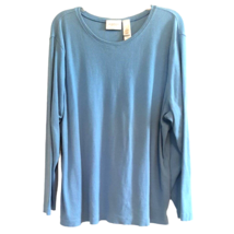 Liz Claiborne Woman 3X Plus Light Blue Knit Top Long Sleeve - £17.11 GBP