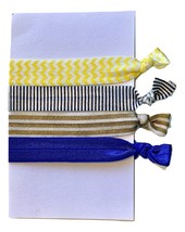 Elastic Hair Tie Ponytail Holder No Crease FOE 4 Pack &#39;Nautical’ - £4.00 GBP