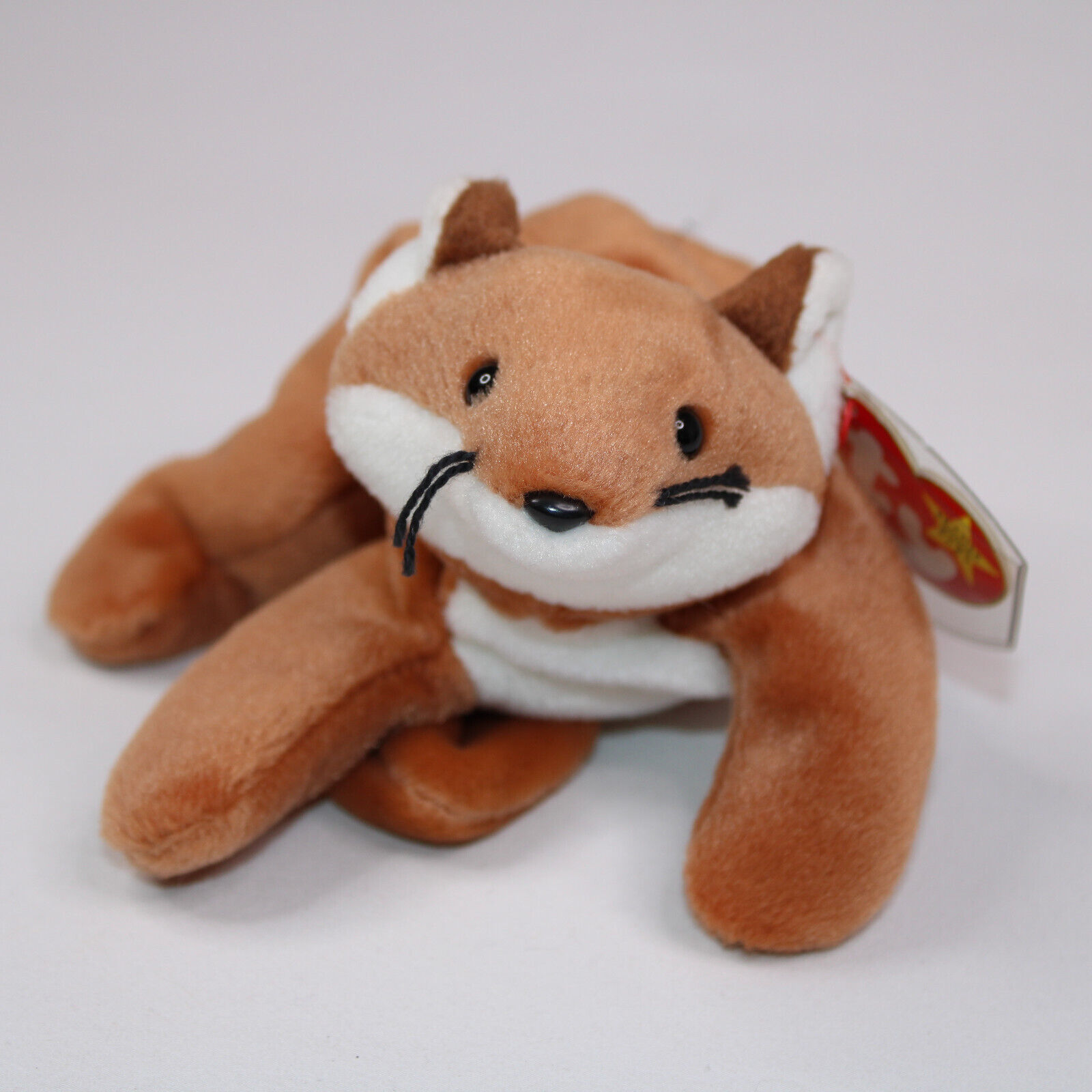 RARE TY Fox Plush Original Beanie Babies SLY White Belly DOB Sept 12 199... - $7.61