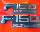 1992-1996 Ford F150 XLT, front fender badge, emblem, Nameplate Set Oem - £12.02 GBP