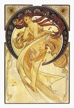 Dance Golden 1898 by Alphonse Mucha Art Nouveau Stretched Canvas Museum Wrapped - £201.16 GBP