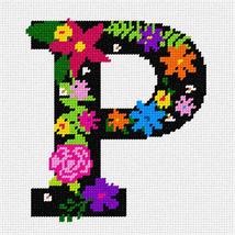 Pepita Needlepoint kit: Letter P Primary Floral, 7&quot; x 7&quot; - $50.00+