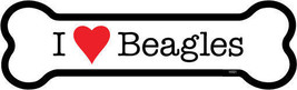 I Heart (Love) Beagles Dog Bone Car Fridge Magnet  2&quot;x7&quot; USA Made Waterp... - $4.99