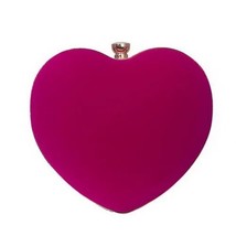 SEKUSA Velvet acrylic s heart shaped red/black evening bags mini purse clutch wi - £53.09 GBP