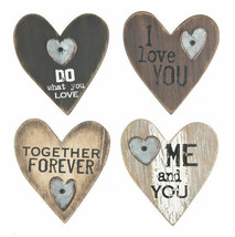 Ganz Wooden Love Heart Refrigerator Magnets Set of 4 NWT - £12.67 GBP