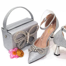 Shoes And Bags Sets Fashion Italian Shoes Party Women With Matching Rhinestones - £79.11 GBP