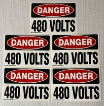 NEW DANGER 480 VOLTS Sticker ( PACK of 5 ) OSHA Electrical Label 5&quot; x 3.... - $13.50