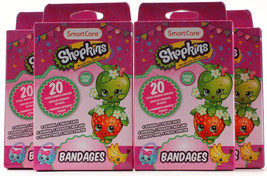 4 Packs Kids Smart Care Shopkins Bandages 80 Total Latex Free 4 Designs 3 Inch - £6.38 GBP