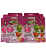 4 Packs Kids Smart Care Shopkins Bandages 80 Total Latex Free 4 Designs ... - $7.99