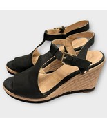 COLE HAAN Grand Series black nubuck leather wedge espadrille sandal. Siz... - €48,22 EUR