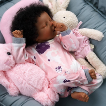 Reborn Baby Doll Black 17 Inch Realistic Real Life Newborn African American - £82.26 GBP