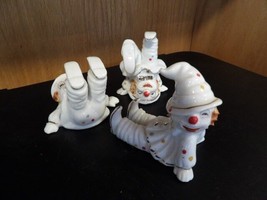 3 Vintage Ceramic Clown Figurine Set Acrobats - £3.84 GBP