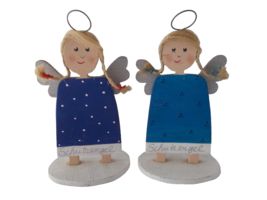 2X SCHUTZENGEL German Girl Guardian Angels Christmas Blessing - $19.79