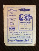 Vintage 1976 Kern County Fair Flyer Bakersfield California Kenny Rogers Country - £11.51 GBP