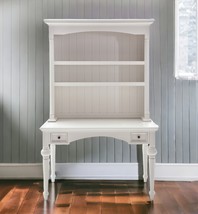 47&quot; White Solid Wood Computer Desk With Hutch With Two Drawers - $1,941.88