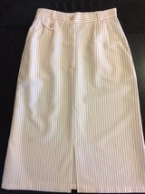 Off White Striped Skirt 70s Midi S Preppy Summer Ivory Red - $316.74 MXN