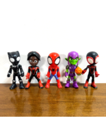 Marvel Spidey and His Friends Web Squad 5 Figures Lot Spiderman Green Go... - £15.32 GBP