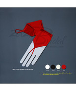 STRETCH SATIN FINGERLESS GLOVES WRIST LENGTH - VARIOUS COLORS - $12.99