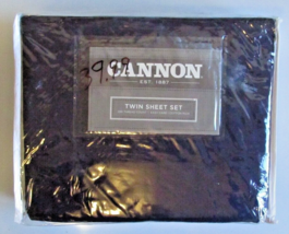 NEW Cannon Navy Blue Twin Sheet Set 220 Thread Count Easy Care Cotton Rich - $20.00