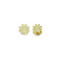 CZ Gold Daisy Flower Large hole Spacer Bead Charm, Sku#LK1202 - £2.37 GBP