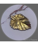 Vintage Pendant  - Small Dipped Leaf - Gold Tone Metal  1 - 1/8” X 3/4” - £5.40 GBP