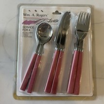 Wm. A Rogers Stainless Steel Flatware Set For Four- Vintage 1980&#39;s Retro... - £11.23 GBP