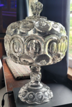 Vintage Cut Glass Punch Bowl Lid Large Fruit Bowl Candy Dish Decorative ... - $79.99