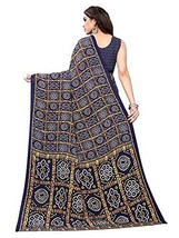 Women&#39;s Bandhani Printed Georgette Saree with Unstitched Blouse Piece Sari india - £14.69 GBP