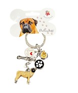 Bullmastiff Dog Keychain With Charms Hand-Painted I ❤️ Dogs - $9.60