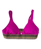 Gibson Latimer Bikini Top Size L Fuchsia Pink Metallic Band NWT - $28.80