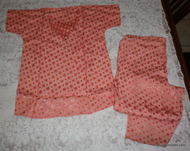 Antique Tsingtao China Polka Dot Pink PJs Pajamas Matching Robe WW2 Coll... - £30.52 GBP