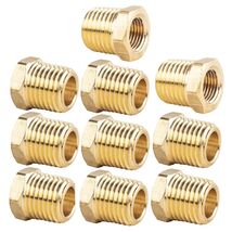 10 Pcs, Brass 1/4" Male x 1/8" Female Bush BSP, Pipe Reducer Threaded Fi... - $16.47