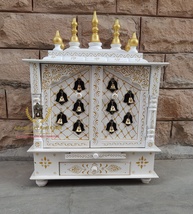 Wooden Temple Mandir Handcrafted Window Pooja Ghar Mandap With Beautiful Art - £283.93 GBP