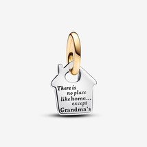 925 Silver and 14K Gold-Plated Grandmas House Dangle Grandmother Family Charm - £12.28 GBP