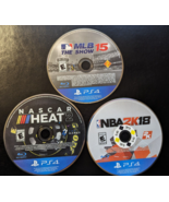 Lot of 3 - MLB 15 The Show, NBA 2K18, NASCAR HEAT 2 - Sony PlayStation 4... - £7.66 GBP