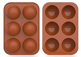2Pk 6 Holes Chocolate Making Silicone Mold, Hot Chocolate Bomb Mold, Round Shape - £9.54 GBP