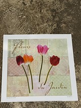 Artworks Italia Fleurs Du Jardin by Rem Dellal Pink Orange &amp; Red Tulip Flowers - £8.94 GBP