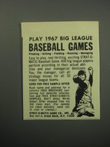 1967 Strat-o-Matic Baseball Game Ad - Play 1967 big league baseball games - £14.78 GBP
