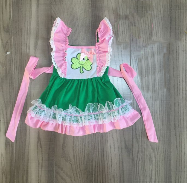 NEW Boutique St Patricks Day Girls Shamrock Ruffle Dress - $3.89+