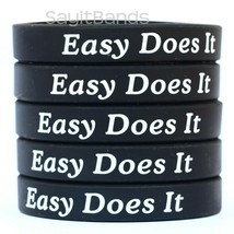 5 Easy Does It Wristbands - Motivation Inspiration Wholesale Bracelets - £7.69 GBP