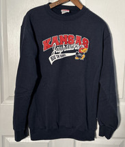 Vtg University Of Kansas Sweatshirt Blue Beak ‘Em Jayhawks Champion Sz X... - £23.66 GBP