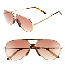 GUCCI 0432 Gold Brown Aviator Etched Metal Retro Sunglasses GG0432S Unisex 002 - £202.95 GBP