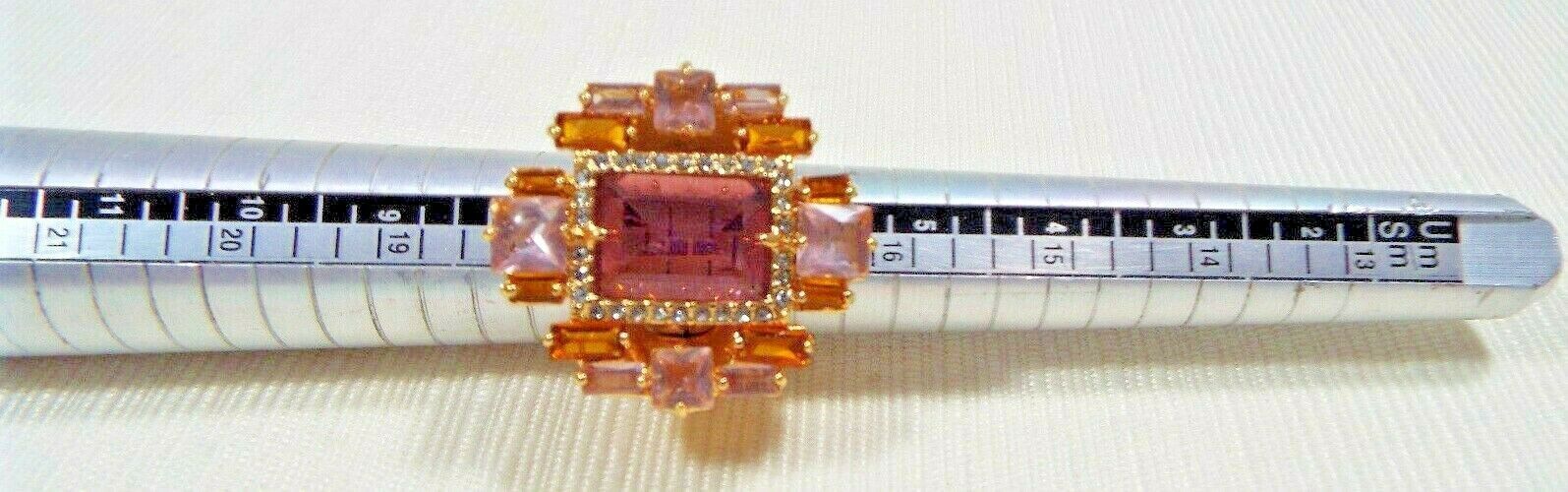 Size 7 Louise et Cie 14k Gold Plated Ring Faceted Prong Set Multicolored Stones Item image 10