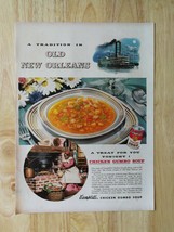 Vintage 1951 Campbell&#39;s Chicken Gumbo Soup New Orleans Original Ad  921 - $6.64