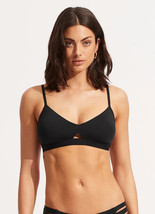 Seafolly Active Hybrid Bralette Bikini Top Swimsuit Black, 14 NWT $88 - $24.70