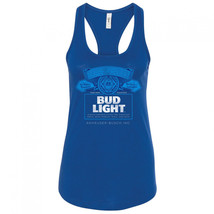 Bud Light Label Logo Women&#39;s Racerback Tank Top Blue - £27.52 GBP+